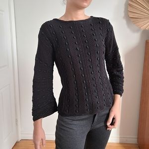 MASSIMO DUTTI MADE IN ITALY BLUE NAVY SWEATER